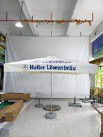 Parasol de marché à mât central en aluminium, impression de logo personnalisée, imperméable, pliable, grande taille, protection solaire pour hôtel, jardin, terrasse