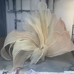 High-end Handmade Giant Silk Organza Art Installation Organza Large Flower Floral Decoration Wedding <strong>Stage</strong> Layout <strong>Props</strong> - Product Image 3