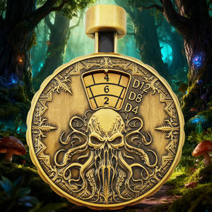 نرد معدني سبعة في واحد على شكل ساعة جيب لألعاب تقمص الأدوار مثل دي آند دي وكوكيه، هدية مثالية للعطلات - Product Image 1