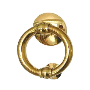 עגול מעגל טבעת מגירת ידית צבע זהב כסף נחושת ידיות מגירה ידיות ברונזה חידוש מודרני דלת מקוש