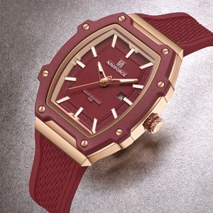 Per NAVIFORCE 8069 di lusso da <span class=keywords><strong>donna</strong></span> orologio da <span class=keywords><strong>donna</strong></span> di marca originale in Silicone Tonneau custodia al quarzo Movt orologio di marca originale da <span class=keywords><strong>donna</strong></span> - Product Image 1