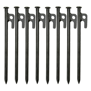 Estacas negras de acero de alta resistencia para exteriores, carpa duradera con agujeros para acampar, senderismo, toldo de viaje, 20CM - Product Image 5