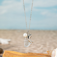 Vibrant mer verre pendentif collier océan inspiré plage bijoux cadeau mode pendentif colliers en gros