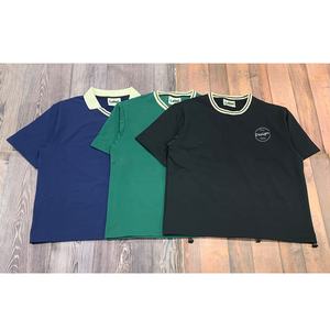 JL2569C مخصص للوزن الثقيل تيشيرتات للرجال كبيرة الحجم بولو رقبة V Gsm تي شيرت قطني قصير للرجال - Product Image 6