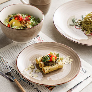 Vancasso <span class=keywords><strong>service</strong></span> de vaisselle <span class=keywords><strong>en</strong></span> grès <span class=keywords><strong>bleu</strong></span> 16 pièces de <span class=keywords><strong>service</strong></span> pour 4 assiettes et bols <span class=keywords><strong>en</strong></span> grès peints à la main à motif de spirales - Product Image 2