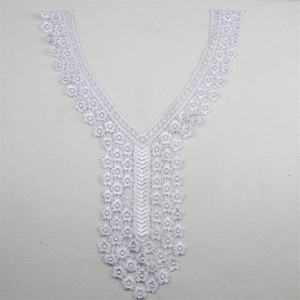 Bordado cuello encaje agua Soluble algodón Guipur dos lados blanco químico guipur encaje <span class=keywords><strong>Collar</strong></span> para mujeres - Product Image 5