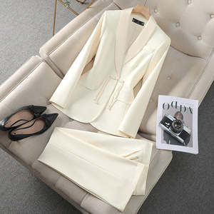 Women's Suit Set Solid Color Polyester Satin Anti-Wrinkle Professional Casual Wear - Product Image 4