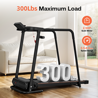 Caminadora Plegable para Personas Mayores con Pasamanos de Longitud Completa, Motor Silencioso, Absorción de Impactos, Pantalla LED, para Caminar y Correr en Casa