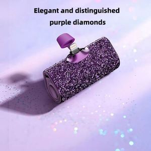 2024 NUEVO ESTILO ÚNICO 5000mAh regalo de lujo pequeña carga de emergencia portátil Mini cápsula Diamond Power Bank para niñas mujeres - Product Image 4