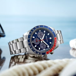 Nuovo Orologio da Uomo a Energia Solare, Orologio al Quarzo <span class=keywords><strong>di</strong></span> Lusso, Cassa in Acciaio Inossidabile 316L, Resistente all'Acqua 100m, Elegante e Alla Moda per Uso Quotidiano - Product Image 1