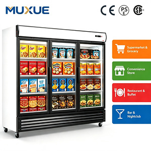ตู้แช่เย็นแสดงสินค้าแบบกระจก 3 ประตู MUXUE R290 110V 220V OEM ขนาดใหญ่ สำหรับซุปเปอร์มาร์เก็ต - Product Image 1