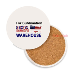Sous-verres en céramique sablée à sublimation vierges avec base en liège pour boissons, accessoires de <span class=keywords><strong>cuisine</strong></span> et de bar personnalisables DIY, <span class=keywords><strong>promotion</strong></span> <span class=keywords><strong>entrepôt</strong></span> USA - Product Image 1
