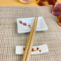 Ensemble de vaisselle à sushi personnalisé de luxe fleur de prunier baguettes écologiques repose-baguettes assiettes à vaisselle pour présentations
