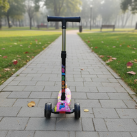 Trottinette en fer pour enfants Tuya, pliable, quatre roues, glisse fluide, trois vitesses réglables, roue Hummer, pliage en un clic, pour les enfants de 1 à 5 ans