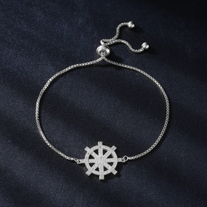 Hoge Kwaliteit Cz Zirkonia Kristal Glijbaan Verstelbare Hiphop Kruis Armband Trendy Bruiloft Sieraden Cadeau Voor Rhodium Waterdruppel - Product Image 6