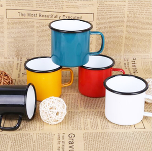 12 унций, Классические эмалированные керамические чашки для дома, офиса, вечеринки или кемпинга, яркие цвета, классическая чашка, набор кофейных кружек - Product Image 2