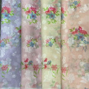 <span class=keywords><strong>Tissu</strong></span> en Tulle et mousseline de soie à motif Floral personnalisé, étoffe de styliste en dentelle et Polyester de bonne qualité pour robe de soirée pour femmes, bon marché, 5 pièces - Product Image 6