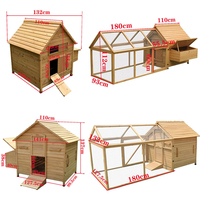 Vente en gros de poulailler en bois pour poulets de chair, poulailler, poulailler, habitat d'élevage de lapins, 1 ensemble