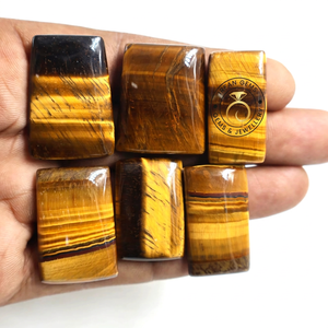 Cabujón de Ojo de Tigre Amarillo Natural Pulido, Gema Suelta de Forma Ovalada y Irregular, Piedra de Diseño de Alta Calidad para Joyería - Product Image 5