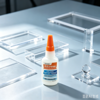Adhésif acrylique transparent spécial Zhanlida 45g pour panneaux publicitaires en PMMA, verre organique, PC et boîtes de rangement
