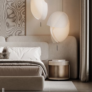 <span class=keywords><strong>Letto</strong></span> Moderno Curvo Imbottito King/Queen Size con Testiera in Velluto ad Angoli Arrotondati e Panca, Set Camera da <span class=keywords><strong>Letto</strong></span> Stile Crema OEM ODM - Product Image 4