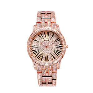 Reloj versátil para mujer con correa deslizante y esfera con incrustaciones de diamantes, reloj elegante - Product Image 1