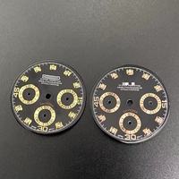 Nouveau Cadran de Montre Style Mod 3 avec Design à Trois Yeux, Index Sertis de Pierres, 29,5 mm, Non Lumineux, Compatible Mouvement VK63