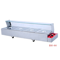 Gewerblicher Elektrischer Bain-Marie Speisenwärmer mit Hochglas-Vitrine für Restaurant-Buffet