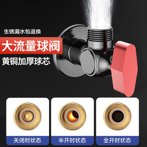 วาล์วปรับมุมไหลสูงแบบเกลียวนอก ผลิตจากทองแดง สำหรับน้ำร้อนน้ำเย็น - Product Image 5