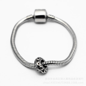 Entretoise à perles rondes en acier inoxydable Yunnique pour la fabrication de bracelets, couleur acier, procédé de moulage GZY-A0021 - Product Image 5
