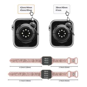 FORWELLENY-Correa de silicona con grabado floral para Apple Watch Ultra2, 49mm, 45, 44, 42, 41, 40mm, 38mm - Product Image 5