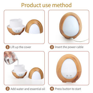 Difusor de Aroma con Diseño de Madera, Humidificador Ultrasónico de 200 ml, Mini Humidificador de Escritorio para Uso Doméstico con Función de Temporizador - Product Image 4