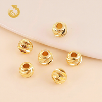 Perles découpées en or rempli 14K, perles intercalaires sculptées, perles à coupe diagonale résistantes au ternissement pour la fabrication de bijoux DIY (bracelets, colliers)