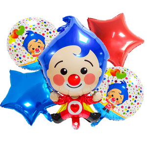 Globos de Aluminio con Diseño de <span class=keywords><strong>Payaso</strong></span> de Dibujos Animados, Paquete de 5, para Decoración de Fiestas de Cumpleaños - Product Image 2