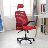 Chaise de bureau exécutive ergonomique moderne à dossier haut en tissu, siège pivotant, hauteur réglable, base en fer, accoudoirs fixes réglables