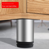Pied de support réglable en acier inoxydable noir pour meubles : canapé, armoire, TV, lit, table basse