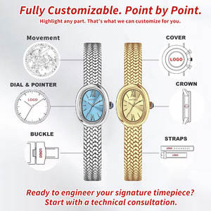 Relojes de Pulsera Ovalados Nuevos y Elegantes <span class=keywords><strong>para</strong></span> Mujer, con Correa de Acero Inoxidable, Cuarzo, Minimalistas, OEM ODM - Product Image 2