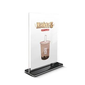 High quality T shape tabletop acrylic A6 paper holder A5 paper holder A4 paper holder menu stand