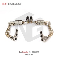 ING SUS304 Colector de escape de longitud igual + Tubo en X para Porsche 991 GT3 3.8L/4.0L 2013-2019 |   Sistema Valvetronic Completo