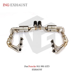 ING SUS304 Colector de escape de longitud igual + Tubo en X para <span class=keywords><strong>Porsche</strong></span> 991 GT3 3.8L/4.0L 2013-2019 |   Sistema Valvetronic Completo - Product Image 4