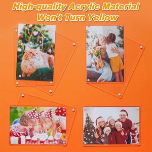 <strong>6x4</strong> in Acrylic Fridge Magnetic <strong>Frame</strong>, Acrylic <strong>Photo</strong> Picture <strong>Frames</strong>, Double Sided <strong>Photo</strong> Refrigerator Magnet Picture <strong>Frame</strong> - Product Image 4