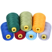 Fil à coudre 100 % polyester 40s/2 multicolore pour machines à coudre haute vitesse, 3000 yards, résistant à l'abrasion