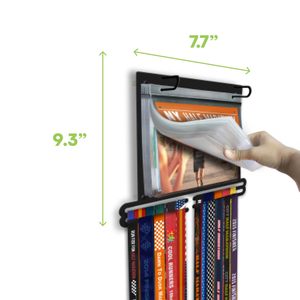 Babero para correr montado en la pared con forma de rectángulo de Metal negro, estante para Medallas de carreras, elegante caja de sombra para mostrar medallas deportivas - Product Image 2