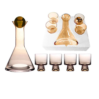STOCK Carafe en Verre Plaquée Cristal Couleur Chaude, Pichet d'Eau et Bouilloire avec Couvercle