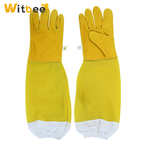 Gants d'apiculture professionnels anti-piqûres en peau de mouton manches en maille respirante longue manchette élastique pour les gants de sécurité de Protection des abeilles - Product Image 3