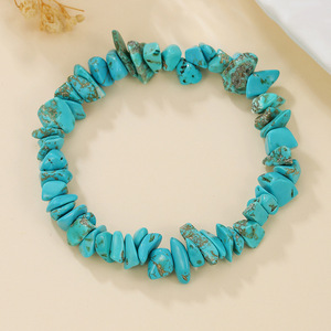 Bracelet en galets naturels irréguliers, style coréen, bijoux en pierres colorées pour femmes, design géométrique, cadeau, bracelets à perles tendance - Product Image 3