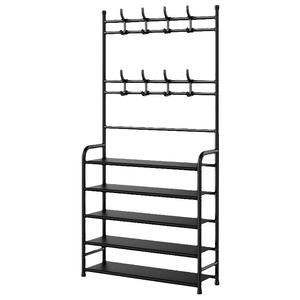 ราวแขวนเสื้อผ้า ชั้นวางรองเท้า ชั้นวางหมวก วัสดุโลหะผสมสังกะสี ดีไซน์ทันสมัย สำหรับห้องนั่งเล่น - Product Image 4