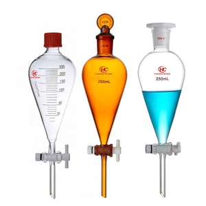 Verrerie de laboratoire de haute qualité entonnoir de séparation en verre en forme de poire entonnoir de séparation avec PTFE ou robinet d'arrêt en verre - Product Image 5