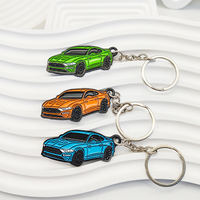 Porte-clés en métal émaillé en forme de voiture, en alliage de zinc, avec logo de marque, en stock – Vente chaude