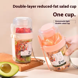 Venta al por mayor de fábrica, taza de ensalada transparente de alta calidad, taza de plástico de gran capacidad para almacenamiento de alimentos - Product Image 3